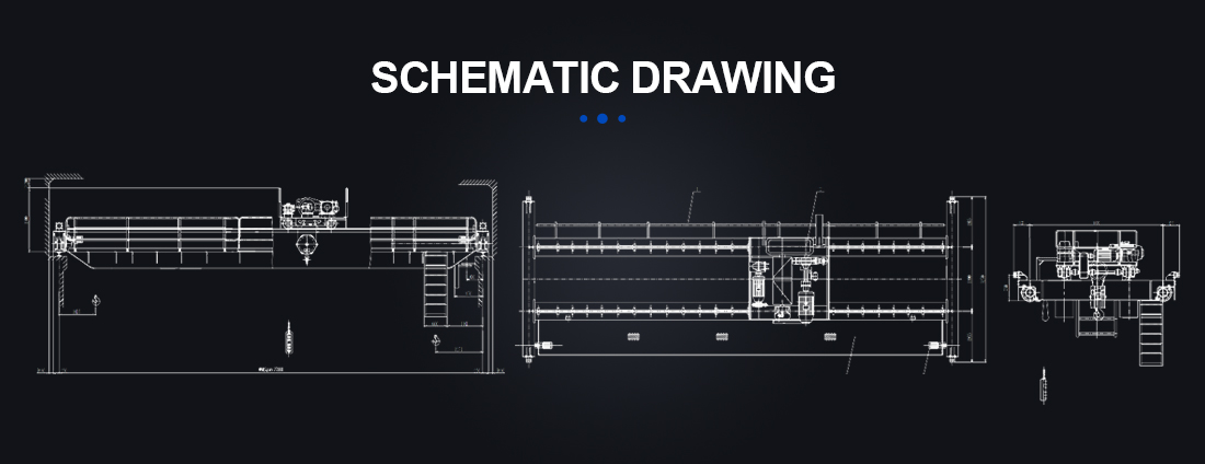 Double girder overhead crane schematic drawing