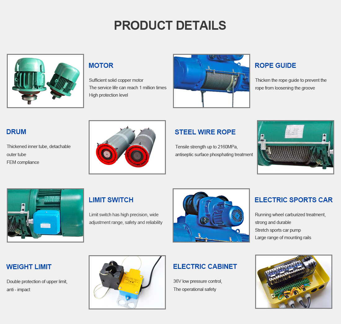 product details of electric wire rope hoist