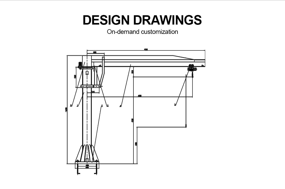 Electric jib crane design drawings